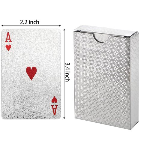 Suwimut 6 Decks Playing Cards, Waterproof Playing Cards Themed Standard Plastic Playing Cards Cool Foil Deck of Cards Game Washable Flexible for Adults, Family, Game and Party
