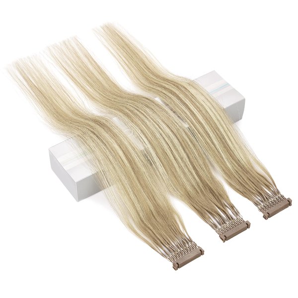 6D First Generation Hair Piece, 100% Real Natural Hair Extensions, Can Perm and Dye Hair No Tangling, Ten Bunches in a Row (20Inch, 4/27/4）
