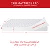 Crib Mattress Pad Protector Waterproof, Quilted Crib Mattress Pad Cover 52'' x 28'' Extra Soft Breathable Toddler Bed Cover Fitted Crib/Toddler Mattress Stretch Up to 8", White Star