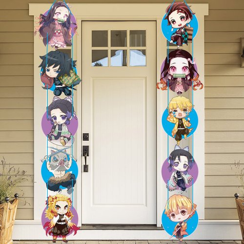 WOOACME Birthday Party Decorations, Party Porch Sign, Banner Decorations for Anime Theme Party Outdoor Indoor Home Decorations