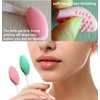 3 PCS Lip Scrub Brush, Double-Sided Mini Silicone Exfoliating Brush for Men Women, lip lightening for dark lips