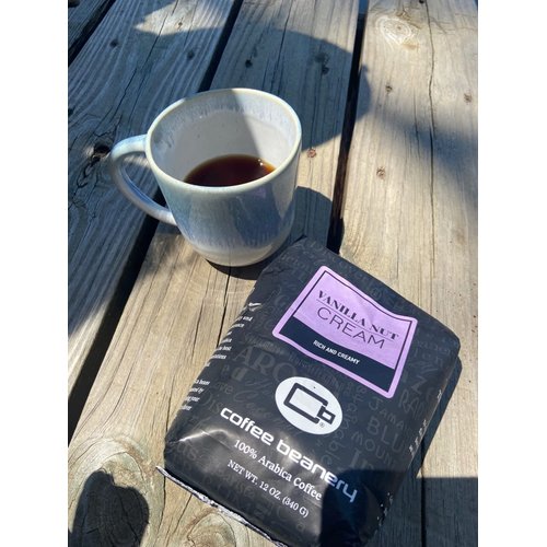 Vanilla Nut Cream Flavored Coffee, Specialty Arabica Coffee, Medium Roast, 12 ounce, Whole Bean