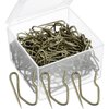 120 Pack Drapery Hooks Pins for Curtains, Metal Curtain Hooks Pins for Drapes Pinch Pleat Hooks with Clear Box 3 x 2.4 cm for Window Curtain, Door Curtain and Shower Curtain (Antique Brass)