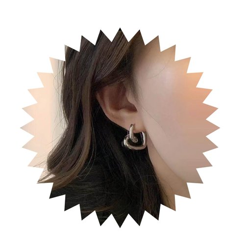 Sttiafay Vintage Heart Hoop Earrings Silver Heart Drop Earrings Hollow Love Heart Earrings Minimalist Heart Stud Earrings Jewelry for Women