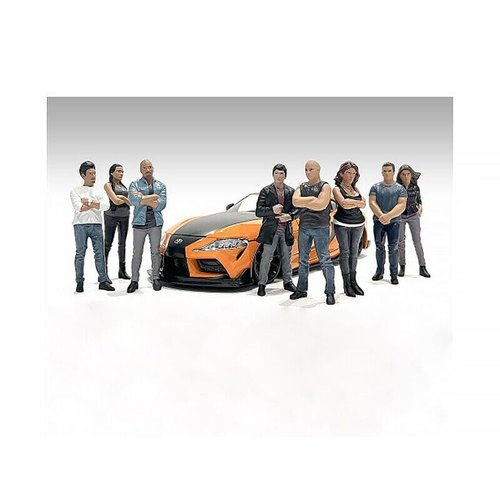 Car Meet 3" 8 Piece Figure Set for 1/24 Scale Models by American Diorama 76426-27-28-29-30-31-32-33