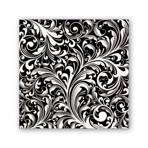 Michel Design Works Soft Triple-ply Paper Luncheon Napkins, Black Florentine Themed, Perfect for Everday Use and Display, 20 Count