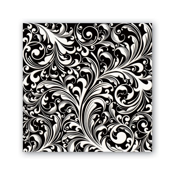 Michel Design Works Soft Triple-ply Paper Luncheon Napkins, Black Florentine Themed, Perfect for Everday Use and Display, 20 Count