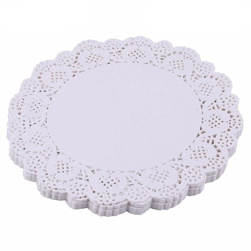 ZOOYOO 100PCS White Lace Paper Doilies 12 inch Round Paper Doilies Disposable Paper Placemats for Cakes, Desserts, Tableware Food Decoration