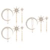 3 Sets/ 9pcs Stars and Moon Hair Clips Rhinestone Star Hair Pin Hair Barrettes