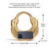Woven Crossbody Bag for Women, Small Leather Clutch Purse, Knotted Bread Handbag, Top Handle Noodles Satchel Bag (Golden)