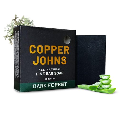 Copper Johns Bar Soap | For Both Beard & Body | Made with Natural Oils and Organic Shea Butter | Dark Forest | 5 oz