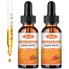 Bunkka (2 Pack) Berberine Supplement, Berberine Liquid Drops with Ceylon Cinnamon, Bitter Melon, Sugar-Free & Vegan Supplement Supports Immune System & Gastrointestinal Care - 4 FL Oz
