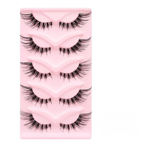 Rneracle 5 pairs Embrace the Festive Spirit with Reusable,Transform Your Look with Manga Lashes, Cat Eye Lashes, and Natural Lashes. Perfect for Any Occasion! (Flared Lashes - Cat Eye)