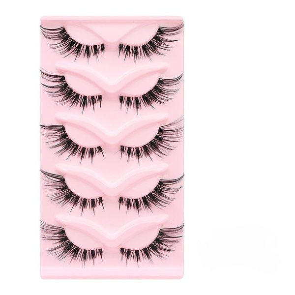 Rneracle 5 pairs Embrace the Festive Spirit with Reusable,Transform Your Look with Manga Lashes, Cat Eye Lashes, and Natural Lashes. Perfect for Any Occasion! (Flared Lashes - Cat Eye)