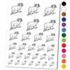 Bighorn Sheep Ram Temporary Tattoo Water Resistant Fake Body Art Set Collection - Dark Blue (One Sheet)