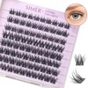 Lash Clusters 100 Pcs Cluster Lashes Natural Look DIY Eyelash Extension Manga Individual Lashes 10-16mm Mixed D Curl Wispy Fluffy Anime Lash Clusters Super Thin Band, Soft & Reusable