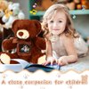 Libima 14 Inch Remembrance Bear Plush Stuffed Animal with Recorder Soft Doll Fabric Animal Toy with a Picture Frame for Baby Shower Wedding Birthday Gift (Dark Brown, 14 Inch)