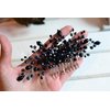 Kercisbeauty Wedding Bridal Hair Accessories Black Crystal Hair Comb Headband Hair Vine Party Prom Women Headpiece