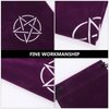 jojofuny Velour Divination Pentacle Table Cloth, 1 Set Altar Tablecloth with Tarot Cards Storage Bag for Wiccan Witchcraft Supplies, 19.6 Inch (Purple)