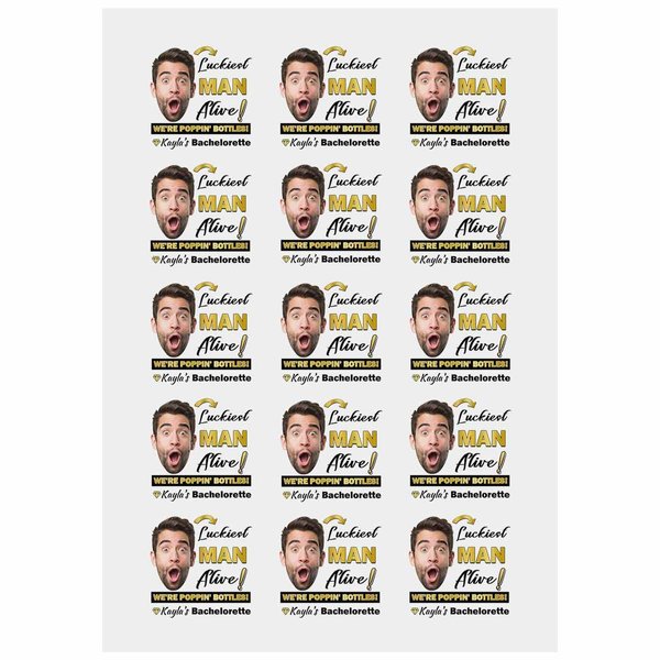 Personalized Face Body Temporary Tattoos,Custom Bachelorette Party Tattoos Markers,Luckiest Man Alive BachelorParty Tattoos 15 Sheets