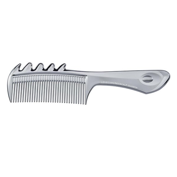 LOVE CHROME F SCALP-GUASHA SILVER/Japanese artisan hair comb
