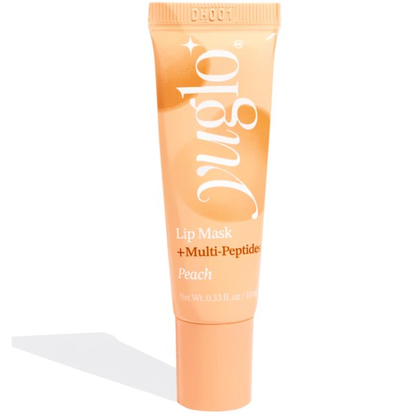 YUGLO Multi-Peptide Infused Lip Sleeping Mask - Moisture & Collagen Boosting Lip Sleeping Mask- Restore, Hydrate & Plump Dry Chapped Lips - Peach
