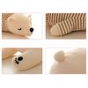 MMTTAO Stuffed Polar Bear Animal Plush Toy 14 Inch Small White Sleeping Bear Animal Stuff Soft Plushies Cute Dolls Collection Huggable Throw Pillow Cushion Gifts for Kids Children Boys Girls, 14Inches