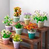 MEIEST Mini Flower Succulent Bonsai Building Block Set,Simulation Pot Plant Artificial Particle Flower Botanical Collection Construction Building Bricks Toy,Cute Home Decors (Daisy)