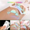 Bowitzki Reusable Face Paint Stencils for Body Art Painting Halloween Christmas Makeup Stencils (Unicorn)