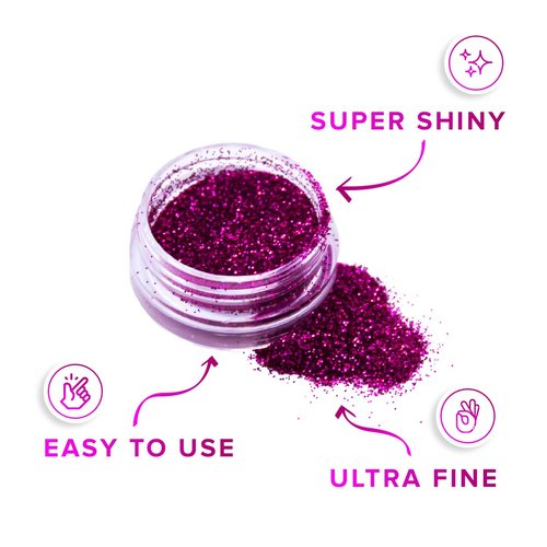 Ultra FINE Glitter for Gel Nail Art Pots Set - NYK1 DUST Powder, Face Paint Makeup, Hair, Nail Polish Craft, Festival Party Colors