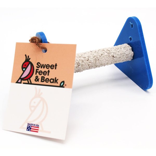Sweet Feet and Beak Portable Bird Perch Stand for Small Birds to Keep Nails and Beaks in Top Condition - Safe, Non-Toxic, Easy to Install Cage Accessories