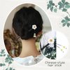 Lawie 8 Pack Wooden Hair Sticks Wood Chinese Hair Pins with Tassel Dangle Crystal Beads Flower Long Hair Chopstick Picks With Charm for Twist Bun Holder Fork Hair Slides Hair Accessories for Women