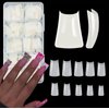 ASONRL 500Pcs Natural Duck Nail Tips, 10 Sizes Pre Shaped Professional Duck Nail Tips Press Ons Half Cover Acrylic Soft Gel Nail Tips for Nail Extension Home DIY Nail Salon with Box