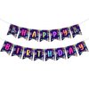 Cheereveal Rainbow Cheetah Happy Birthday Banner - Leopard Print Birthday Bunting Garland Decorations for Boys Girls, Jungle Safari Animal Theme Party Supplies