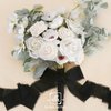 DORIS HOME 3 Rolls 2"x7Yd Fringe Chiffon Ribbon for Flower Bouquet, Handmade White & Black Ribbon for Gift Wrapping, Frayed Edge Ribbon for Crafts, Decorating, Bouquet Wrap, Wedding Invitation