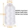 New brothread - 2 Huge Spools 5000M Each Polyester Embroidery Machine Thread 40WT for Commercial and Domestic Machines - White