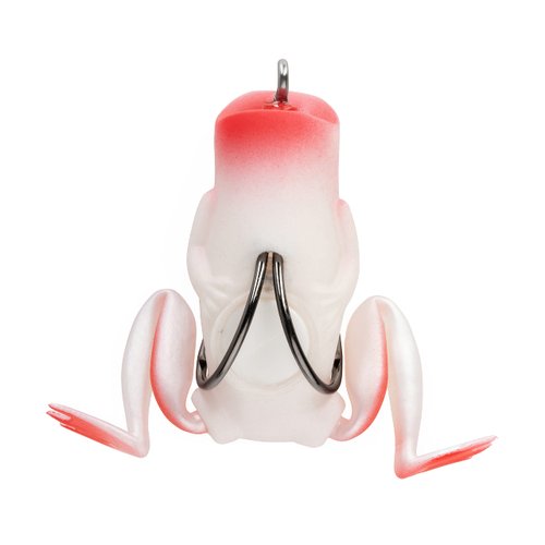 Lunkerhunt Frog Fishing Lure for Bass Fishing | Popping Frog 1/4 oz | Topwater Fishing Bait with Weedless Hooks, Hollow Body (Wounded)