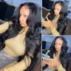 Lace Front Wigs Human Hair 13x4x1 T-Part Body Wave Bob Wigs Brazilian Virgin Middle Part Human Hair Wigs for Black Women Pre Plucked with Baby Hair 150% Density Natural Color(12 inch)