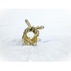 Generic Small mini gold black metal x bow shaped hair claw clip with crystals (Primary color: Rose gold)