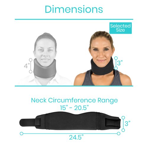 Vive Neck Brace for Neck Pain and Support for Women, Men - Cervical Collar - Soft Neck Brace for Pinched Nerve - Vertebrae Whiplash Wrap for Posture, Sleeping - Spinal Support and Spine Pressure