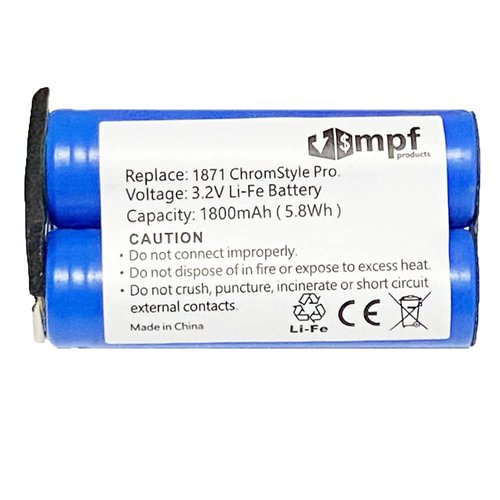 MPF Products 1800mAh 3.2V 1871-7960 Battery Replacement Compatible with WAHL1871 Moser 1871 ChromStyle Pro, 1871-0071, 1871-0072 Cordless Hair Clippers