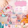 Kids Tea Party Set for Little Girls Birthday Gift Toys for 3 4 5 6 7 8 Year Old Girls, Cute Princess Play Toddlers Tin Tea Set, Pretend Toys with Desserts, Flower Teapot & Teacup & Carrying Case