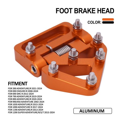 IUVWISN Motorcycle Folding Brake Pedal Tip CNC for 690 Enduro R/SMC R,390 790 890 950 990 1050 1090 1190 1290 Adventure R/S/T Orange