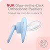 NUK Orthodontic Pacifier Value Pack, Boy&Girl,0-6 Months, 3-Pack (Star) (Glows in The Dark)