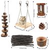 ZALALOVA Hamster-Chew-Toys Pet Activity Structure, 17 Pack Wooden Accessories with House, Food Bowl, Activity Toys for Mouse, Rats, Gerbils, Small Birds
