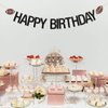 RoadSea Football Happy Birthday Banner - Sport Theme Football Player Birthday Garland Bunting Supplies - Football Enthusiast Birthday Party Decorations - Black Glitter
