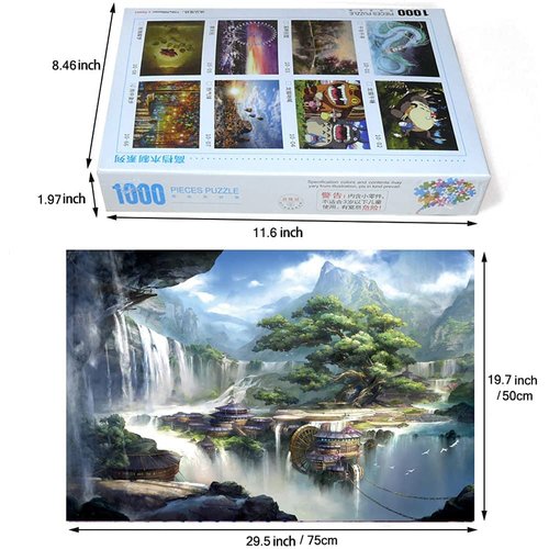 AMCJJ Wooden Puzzle 1000 Pieces for Adults, 29.5 x 19.7 in,Wonderland