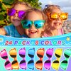 GIFTINBOX Kids Sunglasses Bulk，Kids Sunglasses Party Favor For Kids 4-8, 24Pack Translucent Sunglasses For Kids Boys Girls Age 3-8, Party Favors For Kids 3-5 UV400 Protection Pool Beach Party Favors……