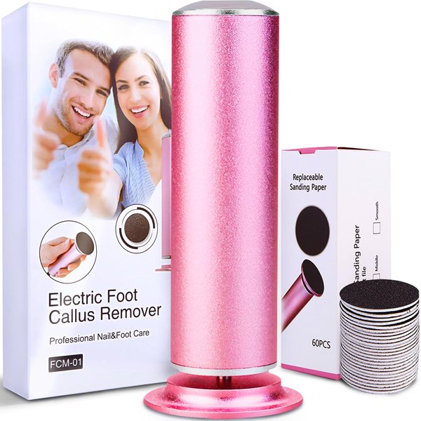 Electric Foot Callus Remover, Powerful Pain-Free Electric Foot File Callus Remover for Feet Professional with 60pcs Sanding Discs, Adjustable Speed Electric Foot File for Feet Dead Skin