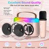 TiMOVO Karaoke Machine for Kids, Mini Portable Bluetooth Karaoke Speaker with 2 Wireless Microphone and LED Lights, Kids Music Player Toy Birthday Gifts with Stickers for Girls Boys Family Home Party